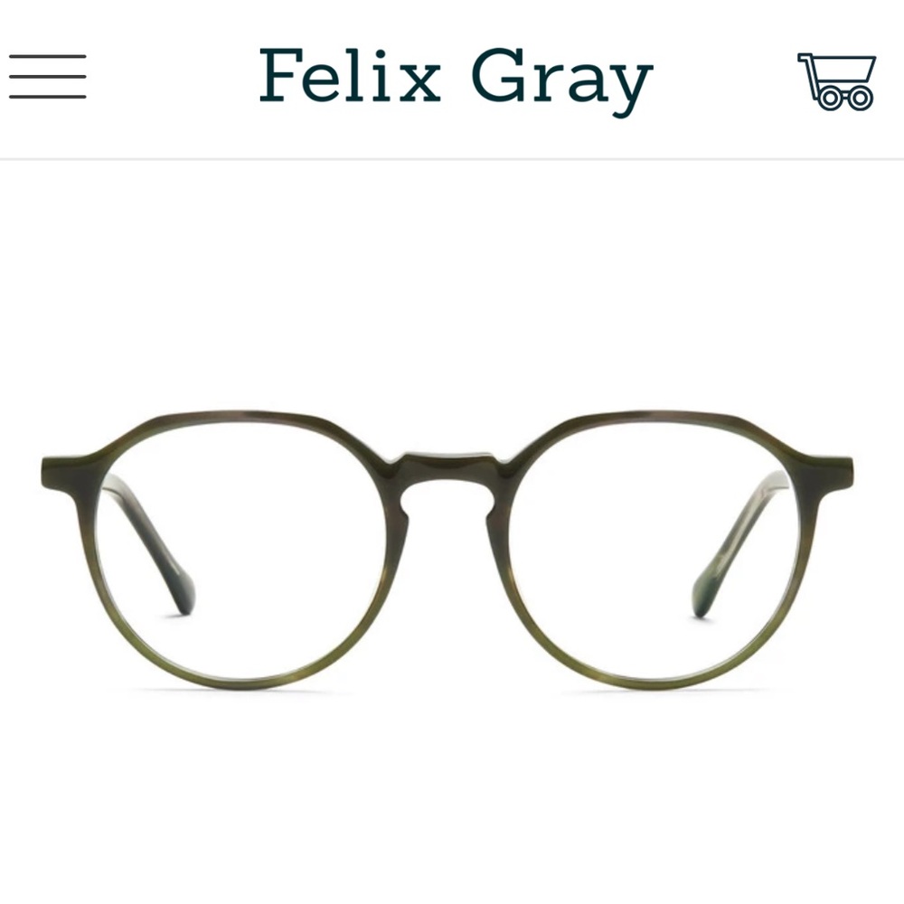 Felix Gray Blue Light Glasses. Wide. Franklin in artichoke color!